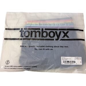 TomboyX Boy Shorts Black Rainbow Logo Size S Gender Inclusive Underwear NEW